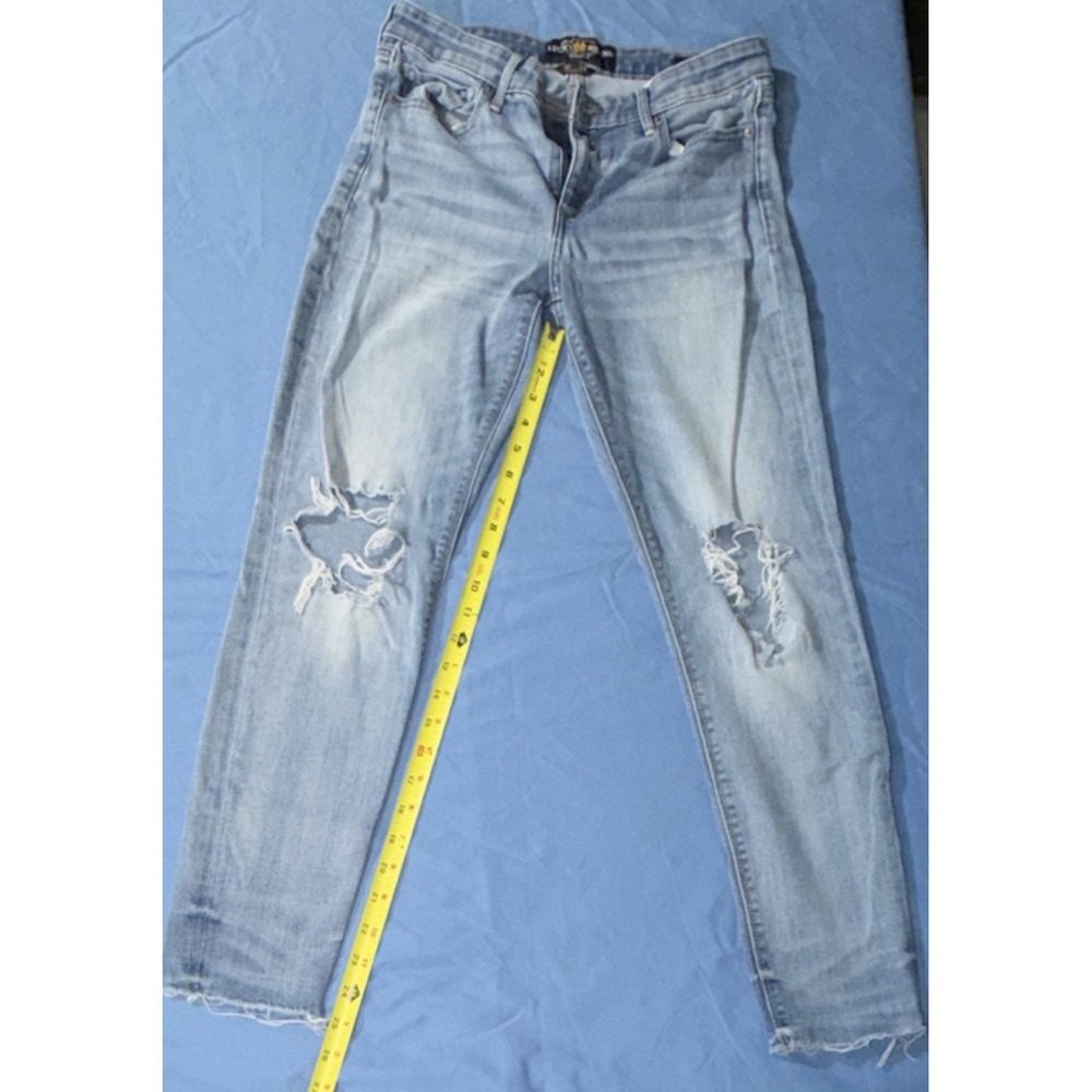 Lucky Brand Skinny Distressed Light Blue Denim Jeans Women's Slim Fit 5-Pocket